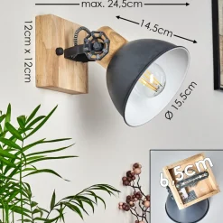 Applique Murale Orny Bois Clair, 1 Lumiere