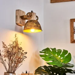 Applique Murale Orny Bronze, Bois Clair, 1 Lumiere