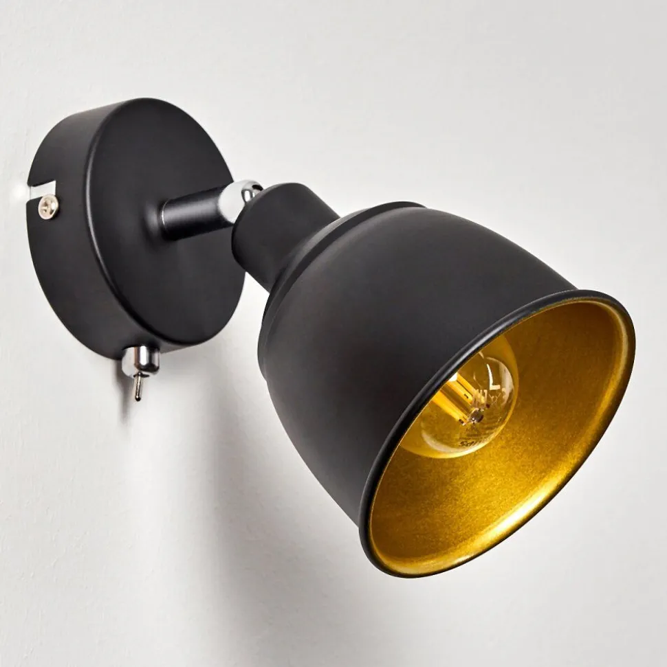 Applique Murale Pistrino Chrome, Noir, 1 Lumiere