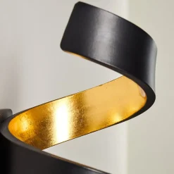 Applique Murale Rezat Led Noir Dore, 1 Lumiere