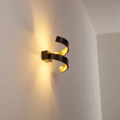 Applique Murale Rezat Led Noir Dore, 1 Lumiere