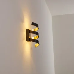Applique Murale Rezat Led Noir Dore, 1 Lumiere