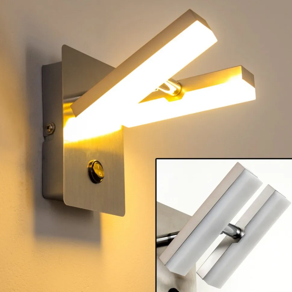 Applique Murale Sakami Led Nickel Mat, 2 Lumieres