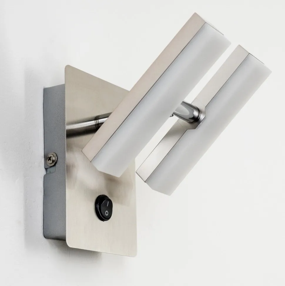 Applique Murale Sakami Led Nickel Mat, 2 Lumieres