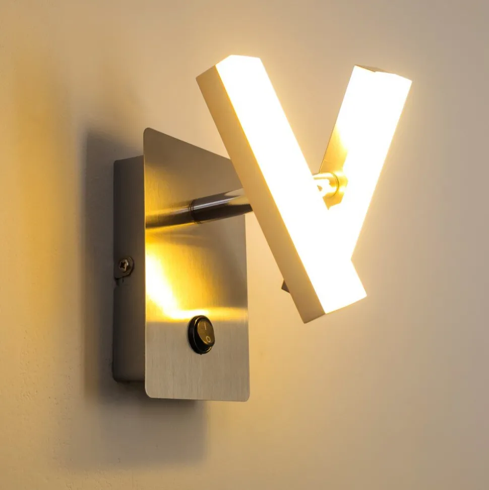 Applique Murale Sakami Led Nickel Mat, 2 Lumieres