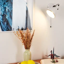 Applique Murale Selki Noir, Blanc, 1 Lumiere