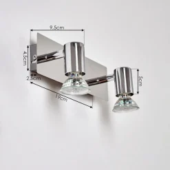 Applique Murale Sibarco Led Chrome, 2 Lumieres