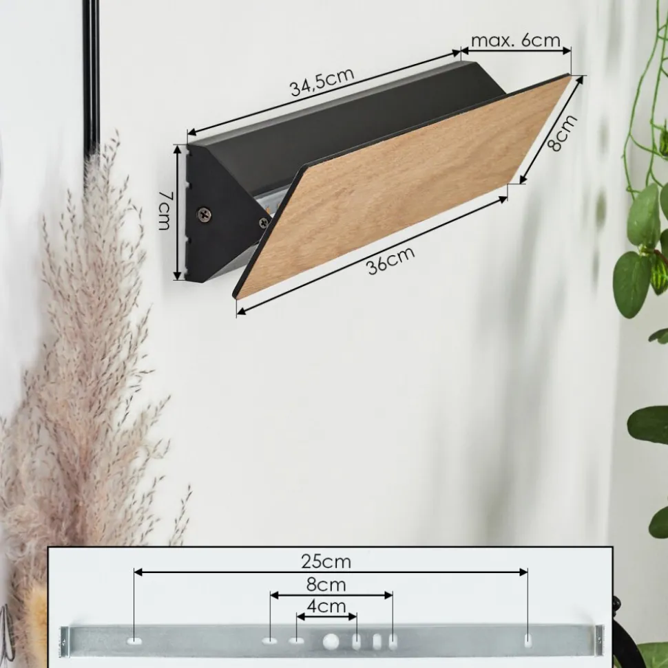 Applique Murale Syar Led Noir, 1 Lumiere