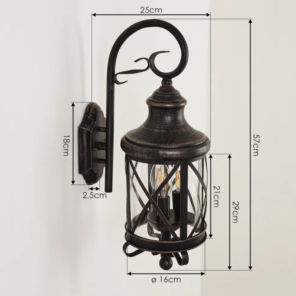 Applique Murale Zurich Brun, Couleur Bois, 3 Lumieres