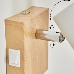 Applique Muralejavel Chrome, Couleur Bois, Ecru, 1 Lumiere
