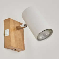 Applique Muralejavel Chrome, Couleur Bois, Ecru, 1 Lumiere