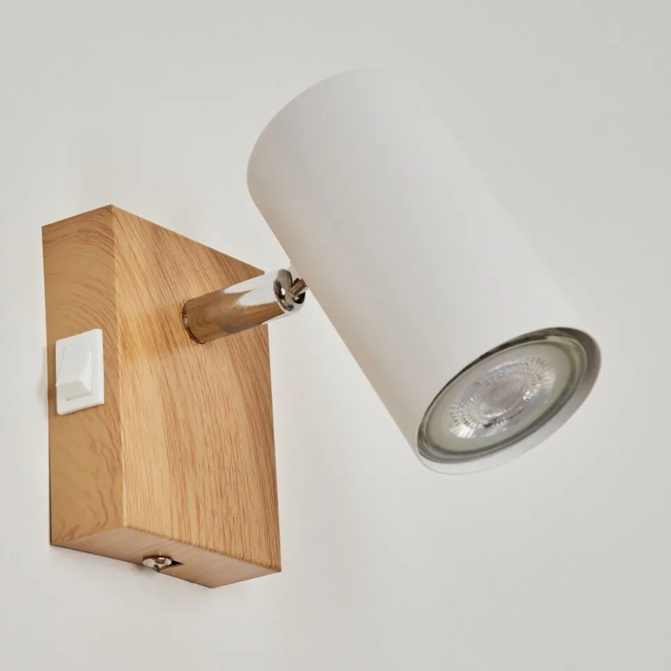 Applique Muralejavel Chrome, Couleur Bois, Ecru, 1 Lumiere