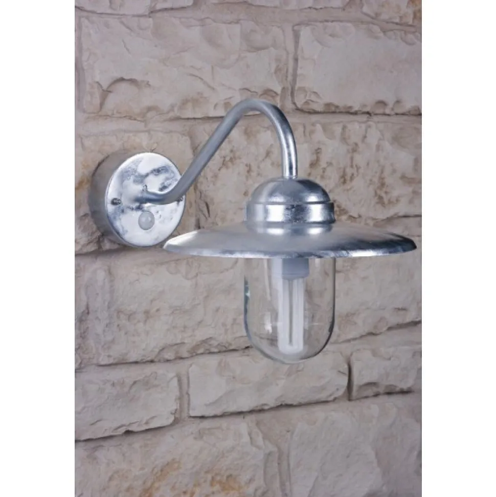 Applique Nordlux Luxembourg Acier Inoxydable, Transparent, Zingue, 1 Lumiere, Detecteur De Mouvement