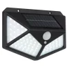 Applique Solaire Globo Led Noir, Transparent, 100 Lumieres, Detecteur De Mouvement
