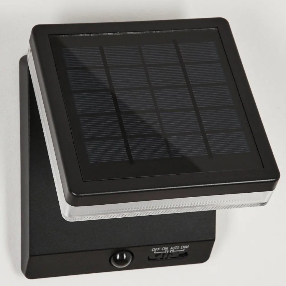 Applique Solairelonquimai Led Noir, 1 Lumiere, Detecteur De Mouvement