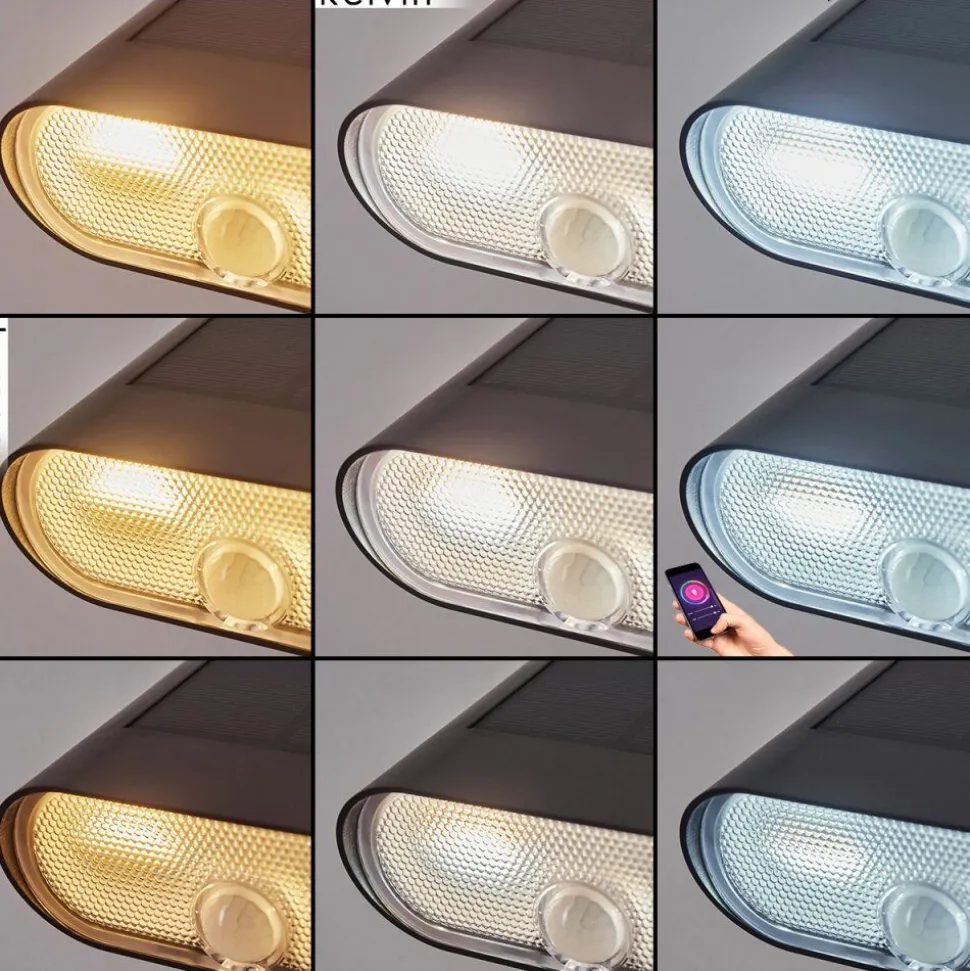 Applique Solaireusmagama Led Noir, 1 Lumiere, Detecteur De Mouvement