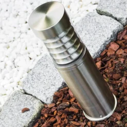 Borne D'Eclairage Dakar Acier Inoxydable, 1 Lumiere, Detecteur De Mouvement