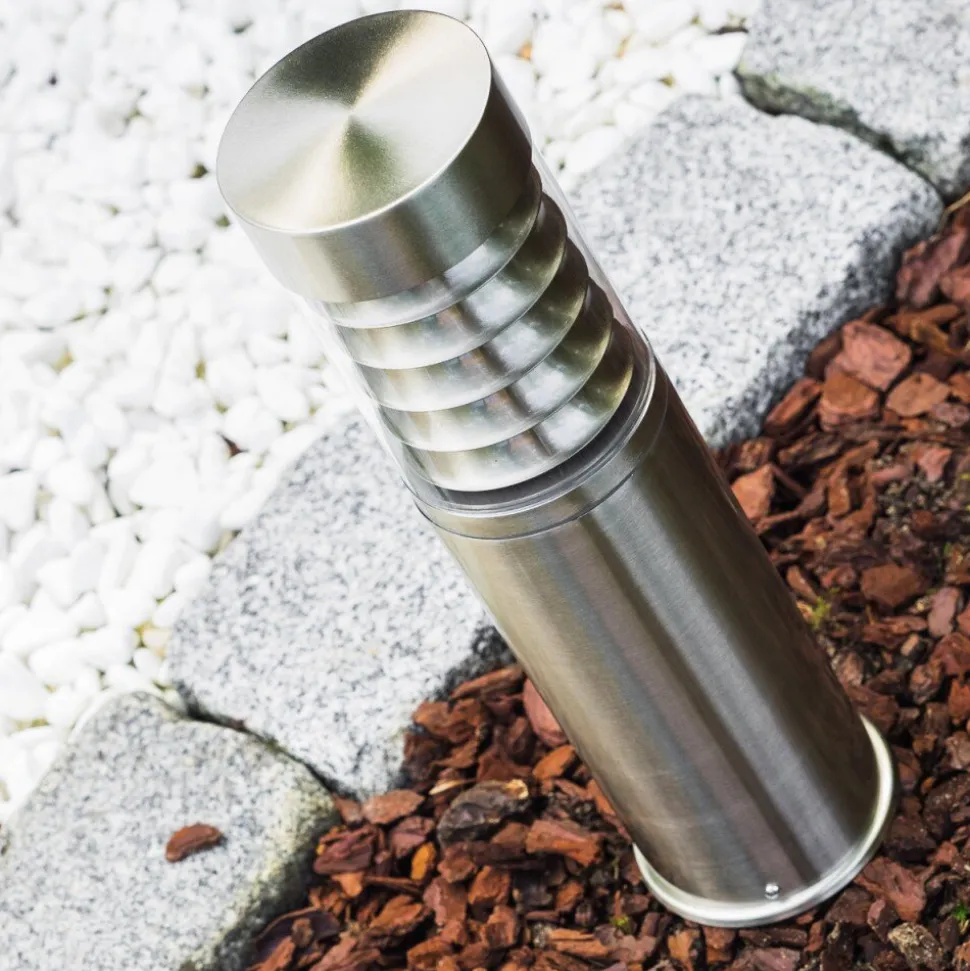 Borne D'Eclairage Dakar Acier Inoxydable, 1 Lumiere, Detecteur De Mouvement