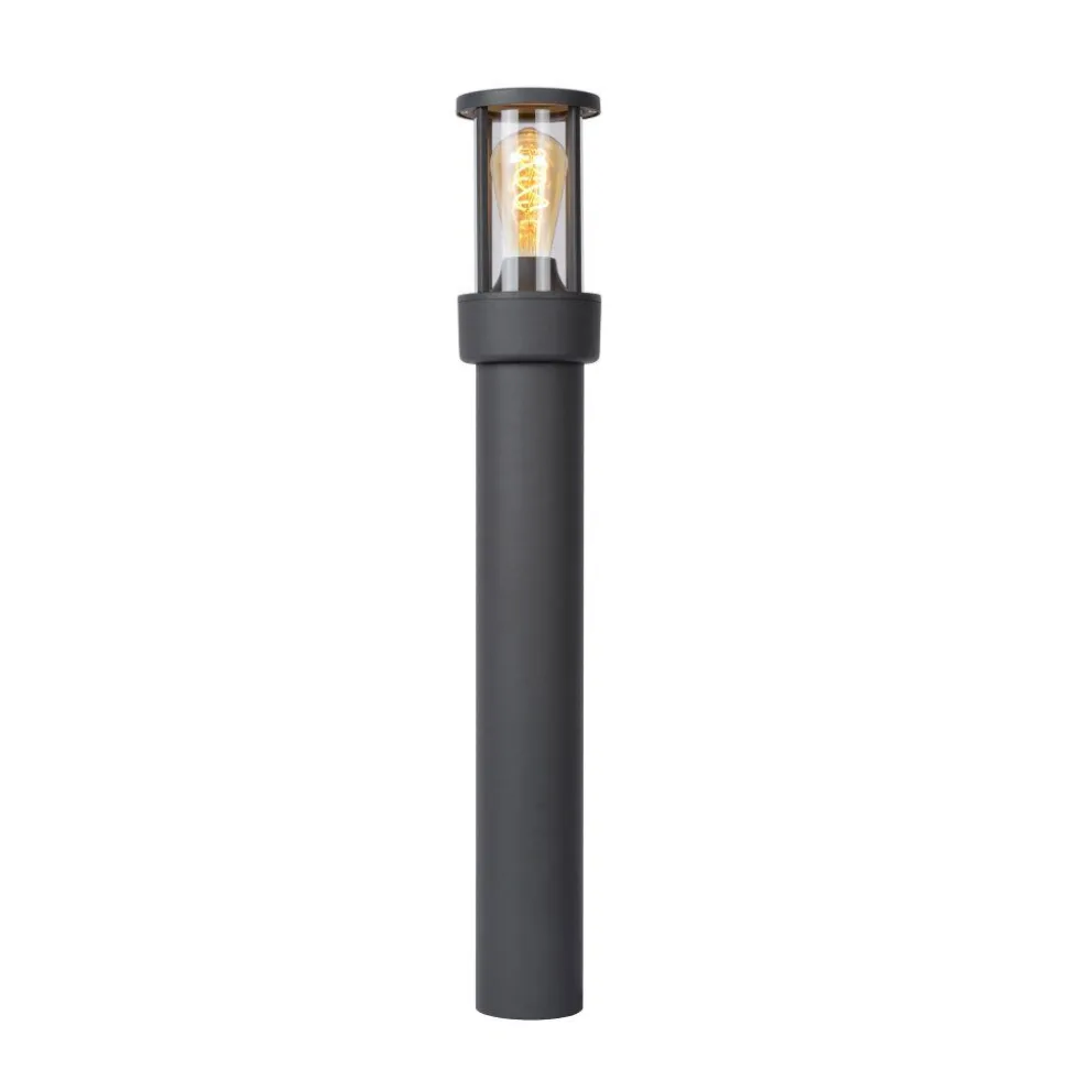 Borne D'Eclairage Lucide Lori Anthracite, Detecteur De Mouvement