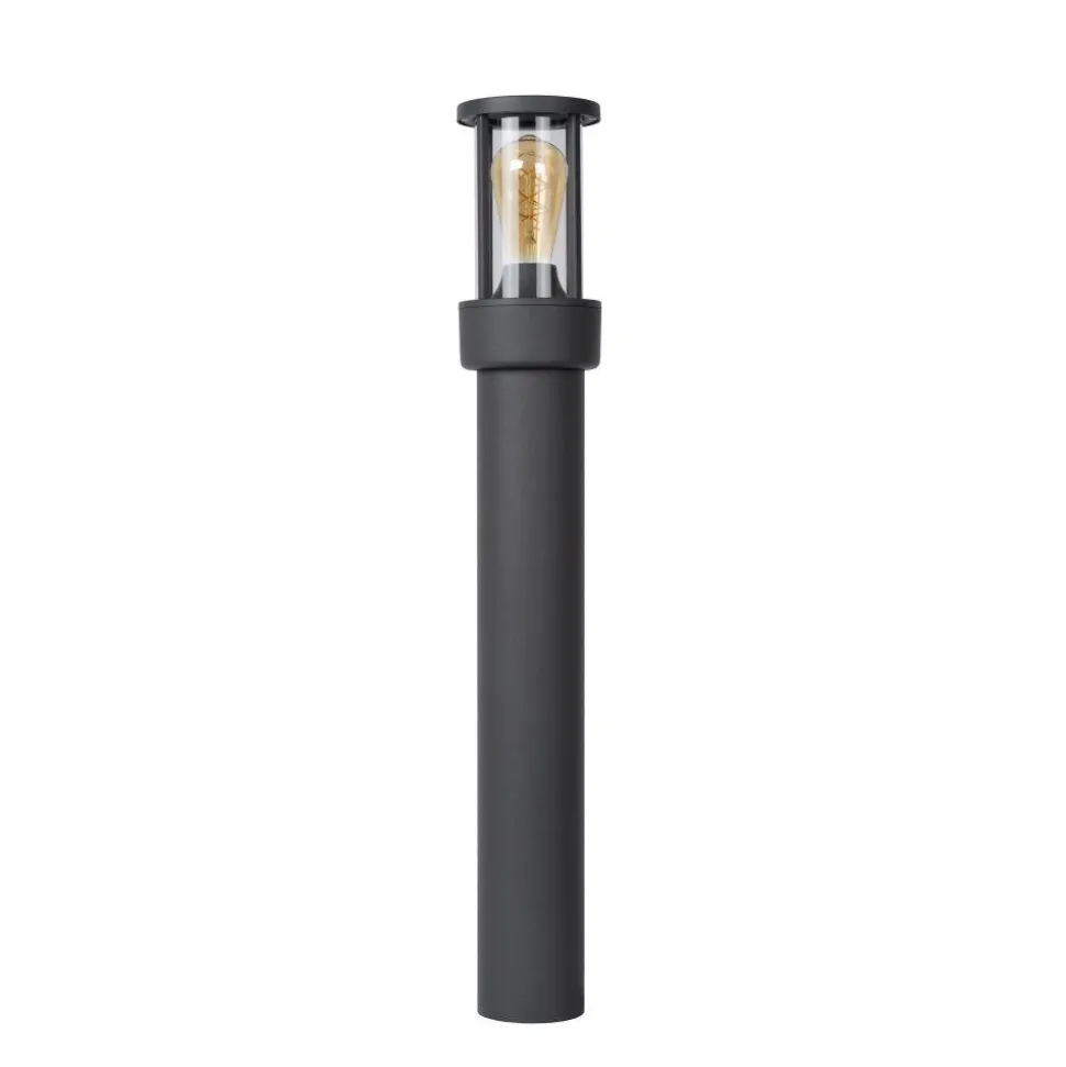 Borne D'Eclairage Lucide Lori Anthracite, Detecteur De Mouvement