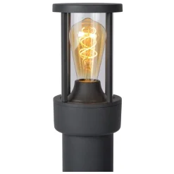 Borne D'Eclairage Lucide Lori Anthracite, Detecteur De Mouvement