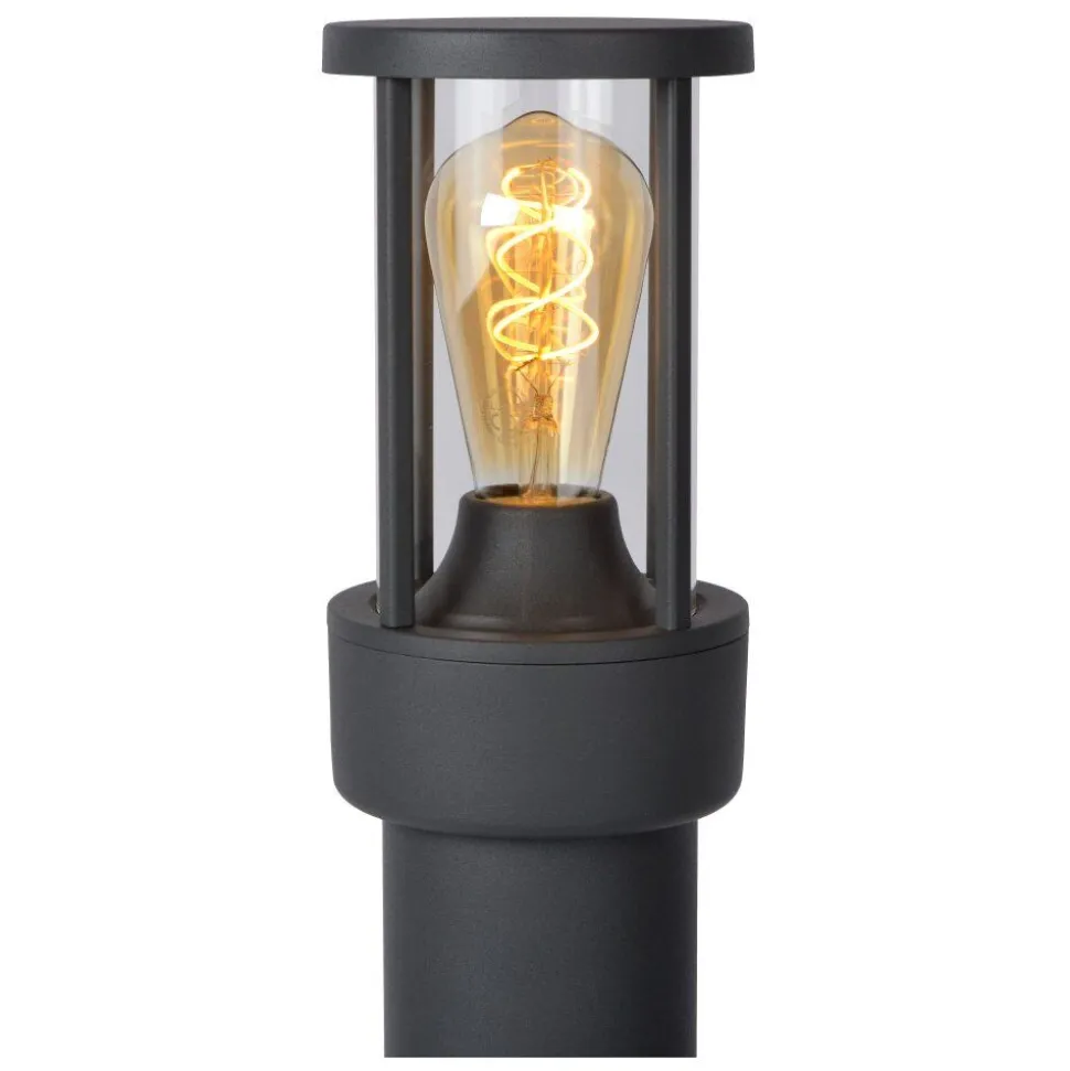 Borne D'Eclairage Lucide Lori Anthracite, Detecteur De Mouvement