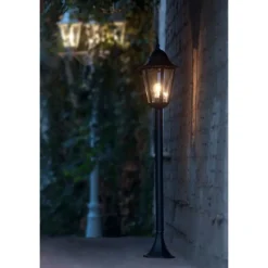 Borne D'Eclairage Lutec Bristol Noir, 1 Lumiere