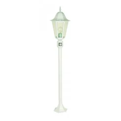 Borne D'Eclairage Lutec Bristol Blanc, 1 Lumiere, Detecteur De Mouvement
