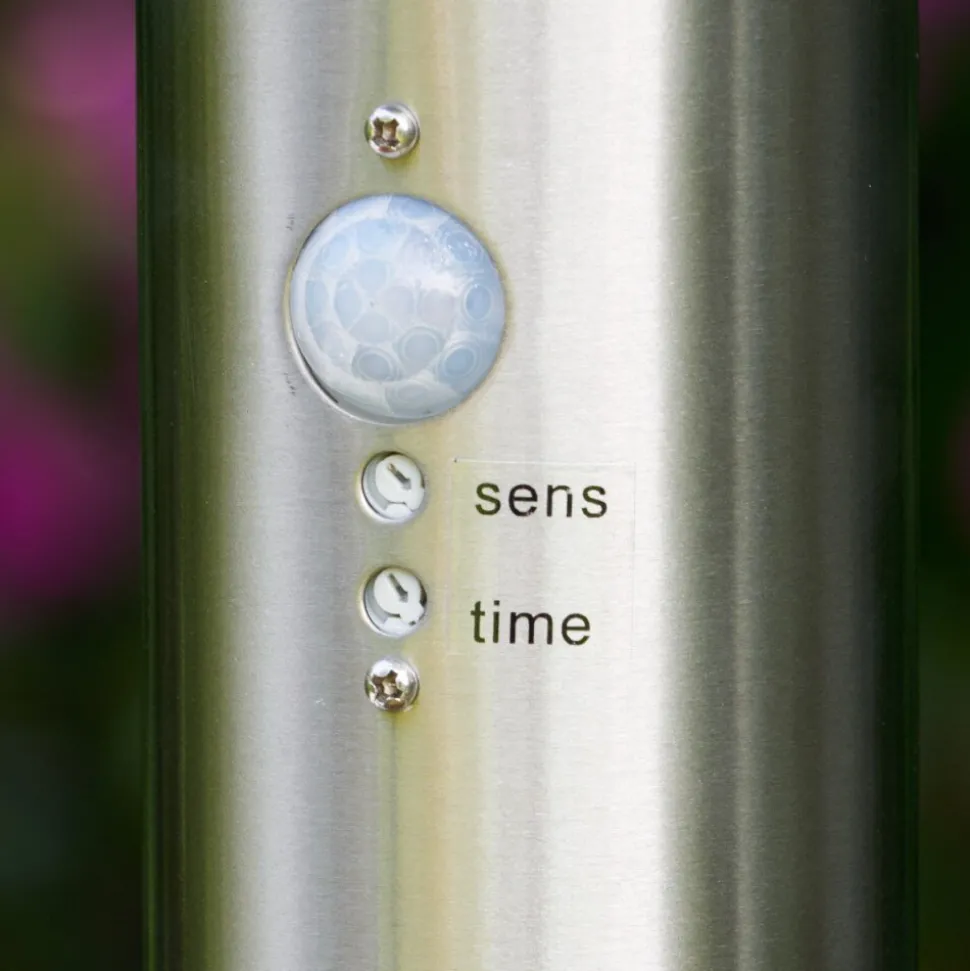 Borne D'Eclairage Tunes Acier Inoxydable, 1 Lumiere, Detecteur De Mouvement