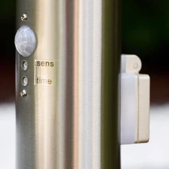Borne D'Eclairage Tunes Acier Inoxydable, 1 Lumiere, Detecteur De Mouvement