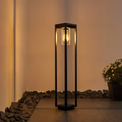 Borne Lumineuse Baoshan Noir, 1 Lumiere