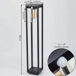 Borne Lumineuse Baoshan Noir, 1 Lumiere, Detecteur De Mouvement