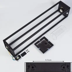Borne Lumineuse Baoshan Noir, 1 Lumiere, Detecteur De Mouvement