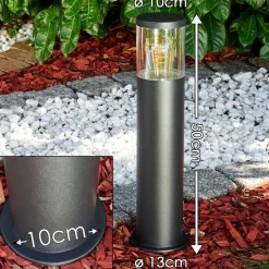 Borne Lumineuse Bodio Noir, 1 Lumiere