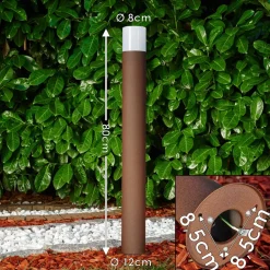 Borne Lumineuse Buhrkall Rouille, 1 Lumiere