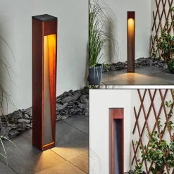 Borne Lumineuse Byremo Bois Fonce, Noir, 1 Lumiere