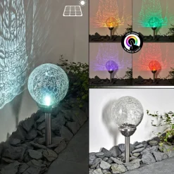 Borne Lumineuse Carbonia Led Argente, 2 Lumieres, Changeur De Couleurs