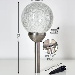 Borne Lumineuse Carbonia Led Argente, 2 Lumieres, Changeur De Couleurs