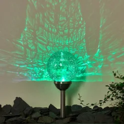 Borne Lumineuse Carbonia Led Argente, 2 Lumieres, Changeur De Couleurs