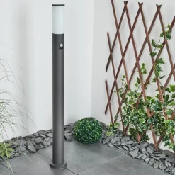 Borne Lumineuse Caserta Anthracite, 1 Lumiere, Detecteur De Mouvement