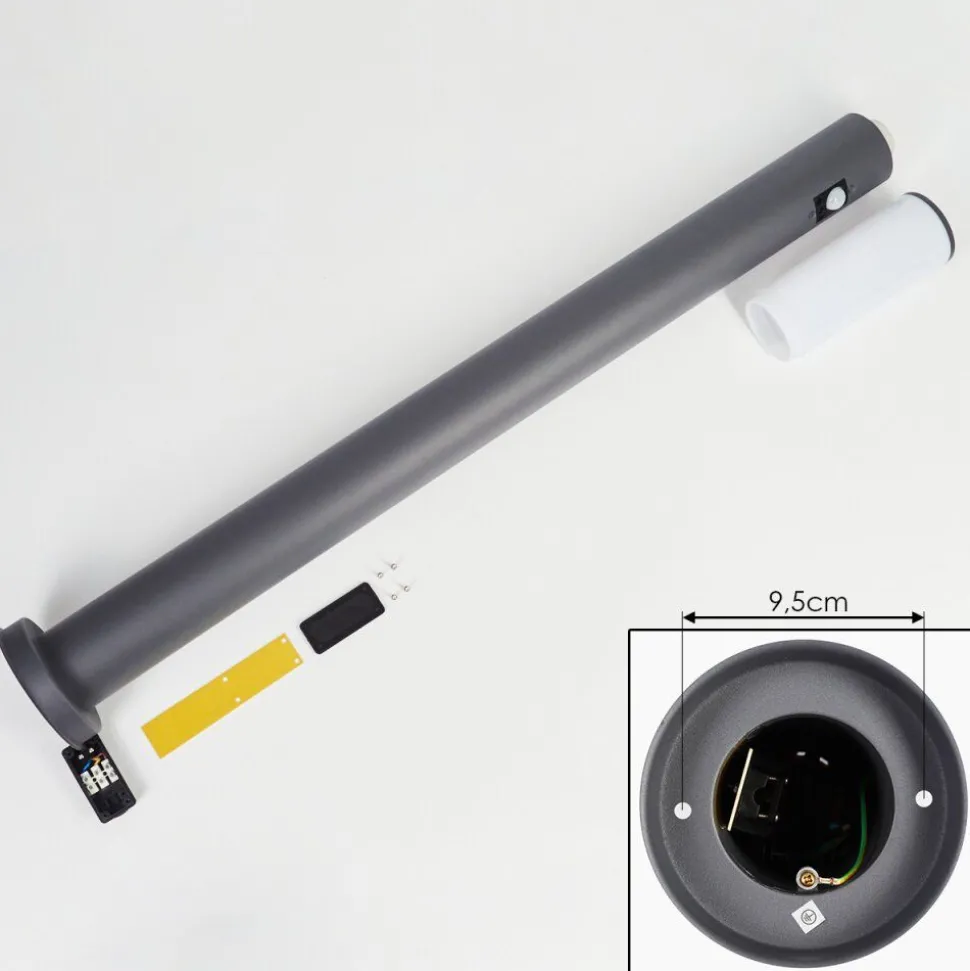 Borne Lumineuse Caserta Anthracite, 1 Lumiere, Detecteur De Mouvement