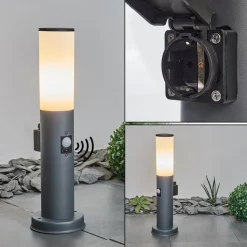 Borne Lumineuse Caserta Anthracite, 1 Lumiere, Detecteur De Mouvement