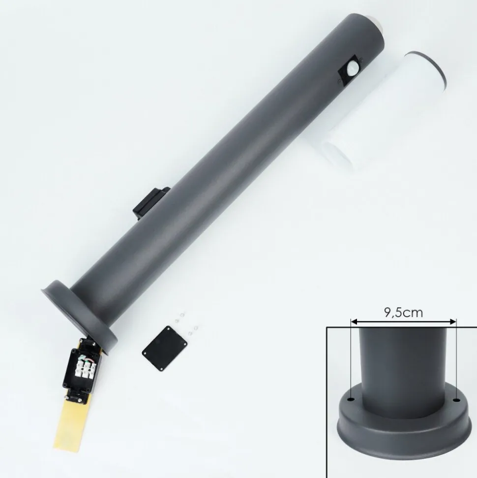 Borne Lumineuse Caserta Anthracite, 1 Lumiere, Detecteur De Mouvement