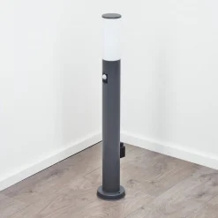 Borne Lumineuse Caserta Anthracite, 1 Lumiere, Detecteur De Mouvement