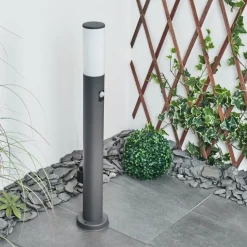 Borne Lumineuse Caserta Anthracite, 1 Lumiere, Detecteur De Mouvement