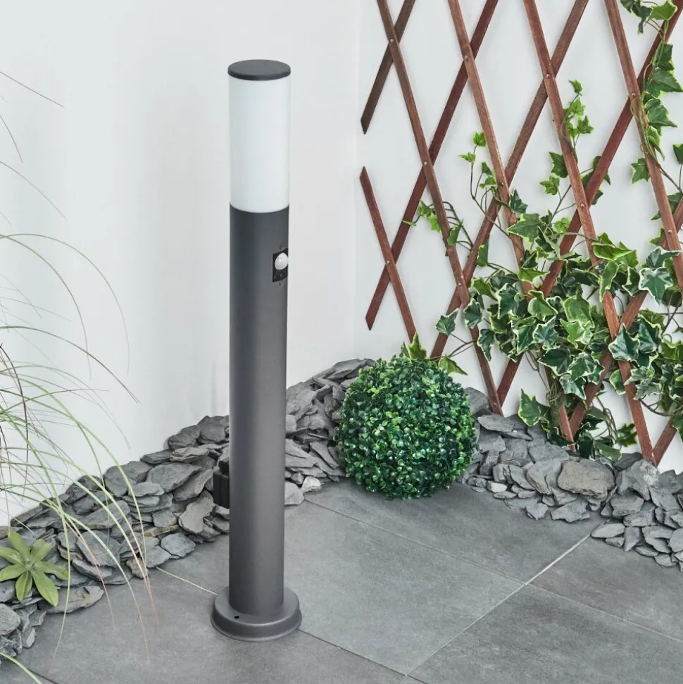 Borne Lumineuse Caserta Anthracite, 1 Lumiere, Detecteur De Mouvement