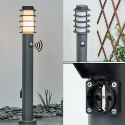 Borne Lumineuse Caserta Anthracite, 1 Lumiere, Detecteur De Mouvement
