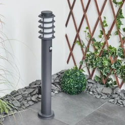 Borne Lumineuse Caserta Anthracite, 1 Lumiere, Detecteur De Mouvement