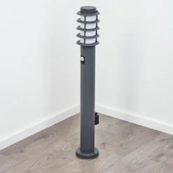 Borne Lumineuse Caserta Anthracite, 1 Lumiere, Detecteur De Mouvement