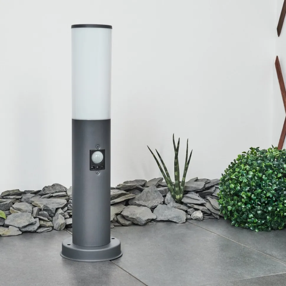 Borne Lumineuse Caserta Anthracite, 1 Lumiere, Detecteur De Mouvement